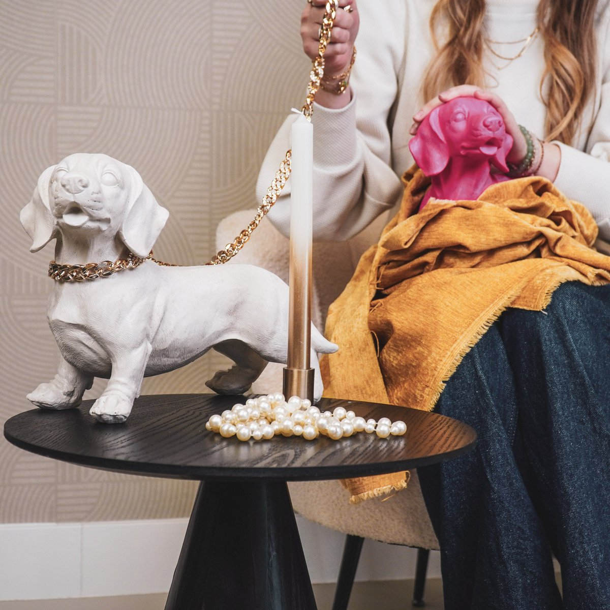 Ornament Tackle Hond Roze