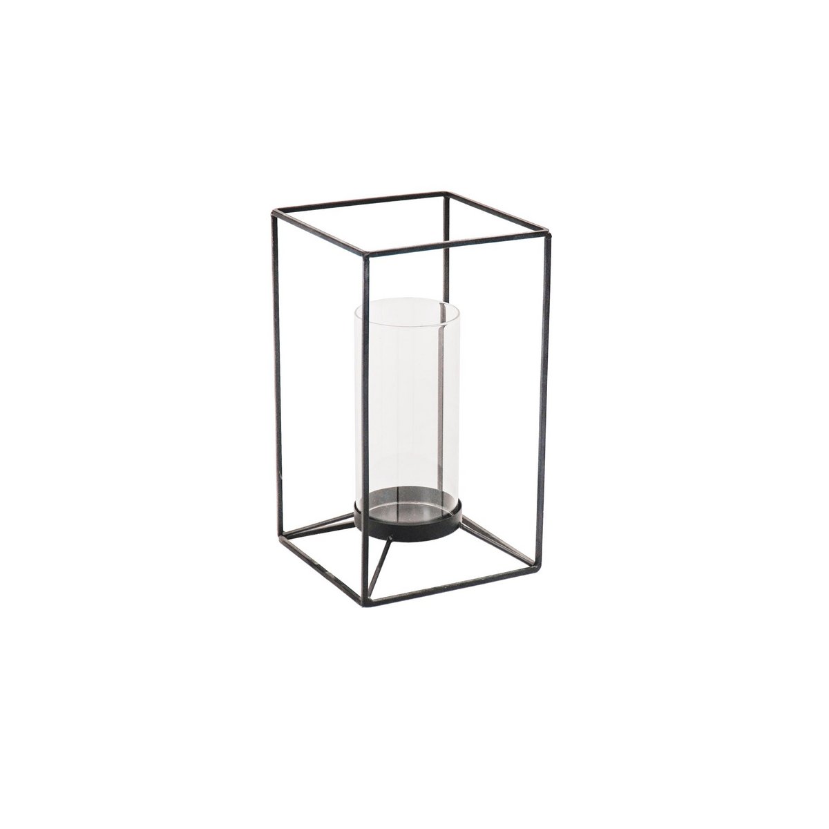 HOUSEVITAMIN LANTAARN METAAL/GLAS ZWART