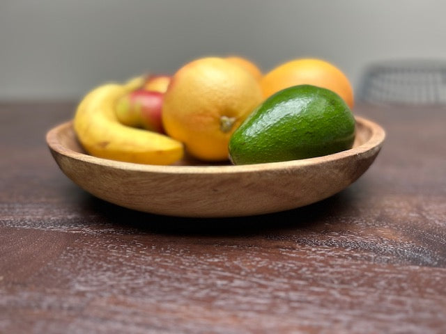 ROUND SUAR BOWL 30x5 TEAK